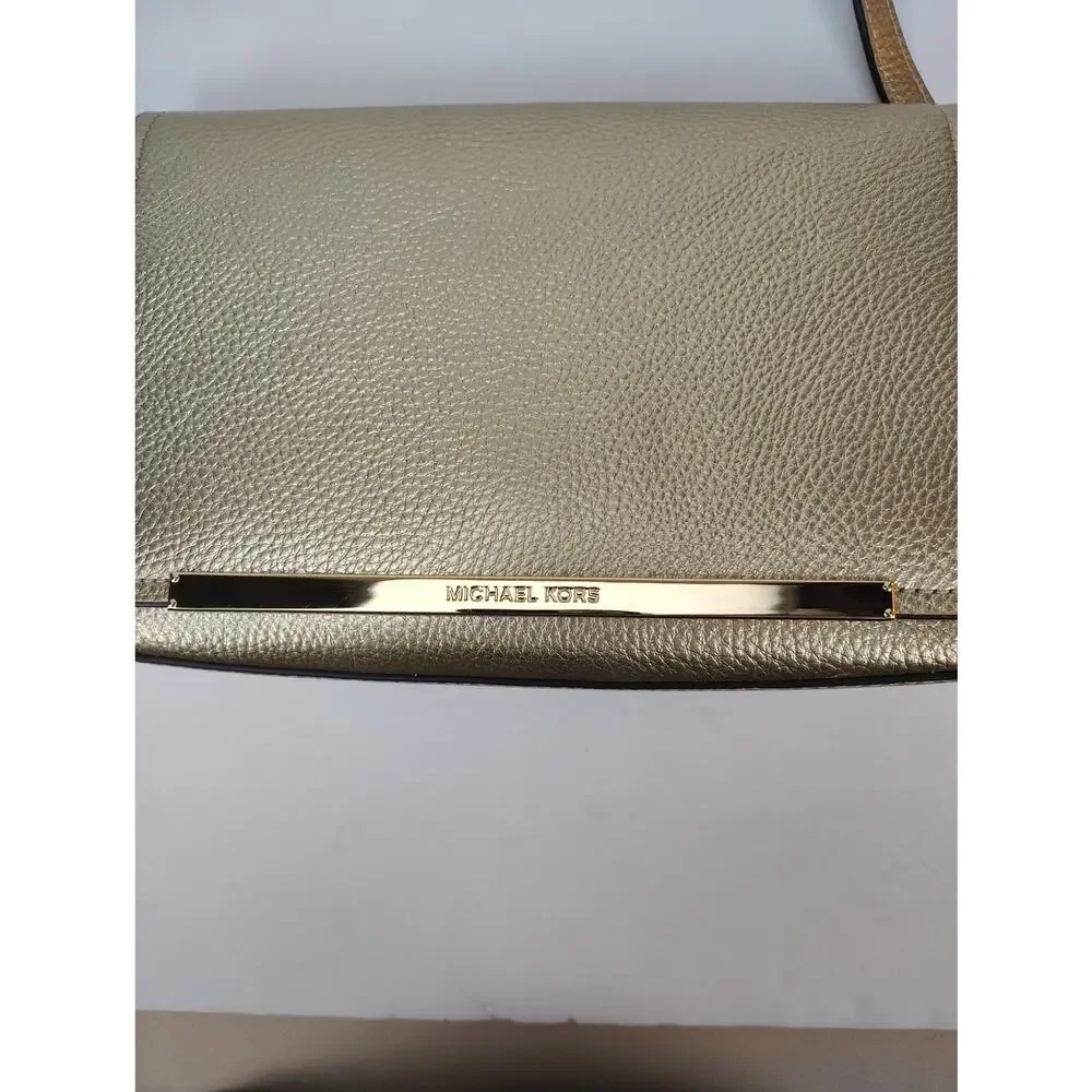 Michael Kors Evelyn Medium Flap Crossbody B Pale Gold - NWT